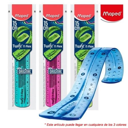 Maped Regla Twist'n Flex Flexible de 15 cm, Colores Surtidos Maped Regla Twist'n Flex Flexible de 15 cm, Colores Surtidos